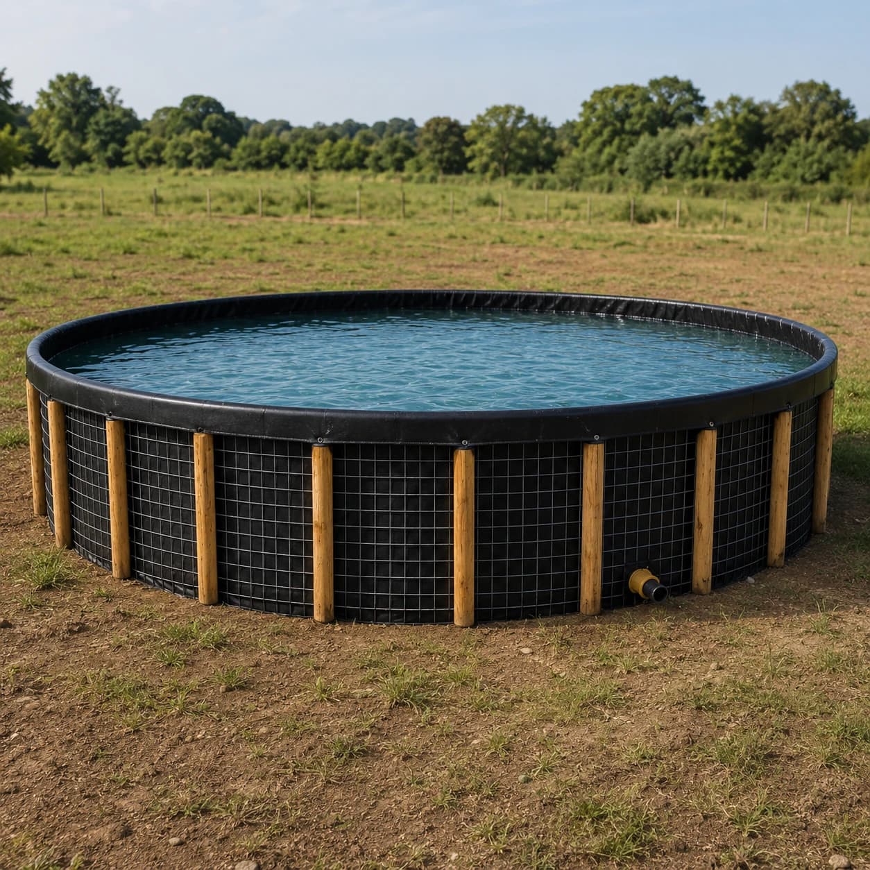 Elevated fish-farming tank